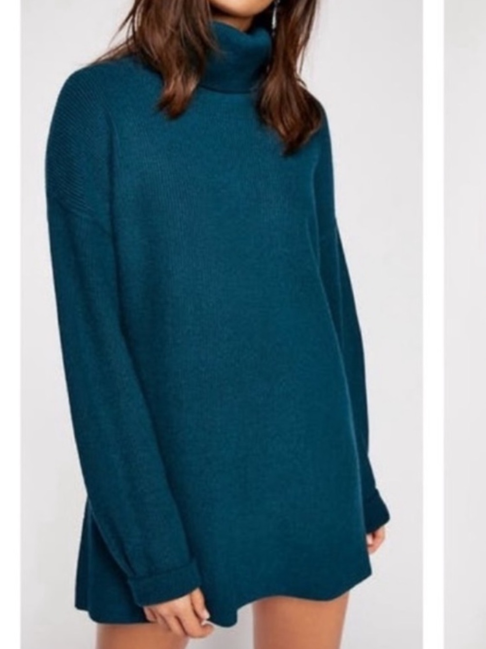 Free People Softly Structured Tunic Sweater - Teal